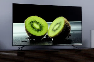 TV displaying sliced kiwi fruit