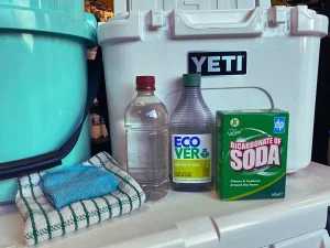 Cleaning YETI cooler supplies to check if Yetis dishwasher safe.