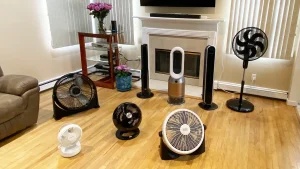 Multiple cooling fan with adjustable speed settings