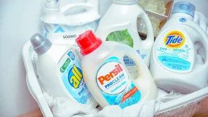 Is Persil better than Tide? Detergents in basket.