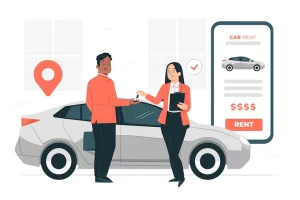 Illustration of car rental transaction