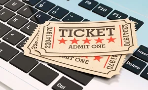 Admit one tickets on keyboard from best ticket resale site