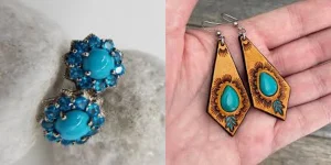 Handmade turquoise and gemstone earrings