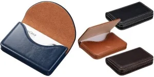 Stylish leather card cases with soft interior lining