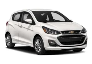 White compact Chevrolet Spark hatchback