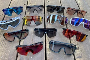 Collection of stylish sports and cycling sunglasses