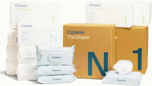 Coterie Diaper bundle with wipes and packaging
