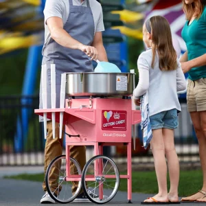 Outdoor cotton candy cart rental setup