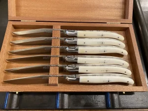 Laguiole steak knives with ivory handles