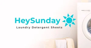 Hey Sunday Laundry Sheets logo with washer and towels