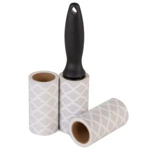 Lint roller with two refill rolls
