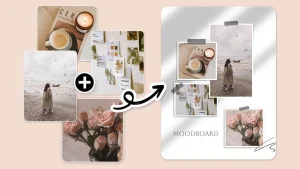 Aesthetic mood board with sticker