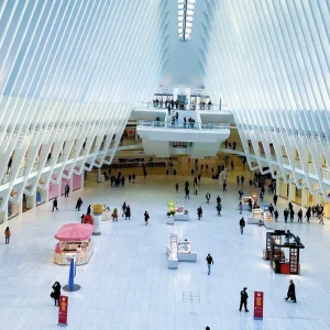 Interior of Oculus Transportation Hub in New York City

