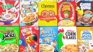 Colorful boxes of All Cereals