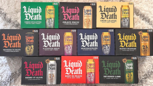 Different variety of liquid death tea