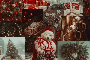 Cute Christmas aesthetic collage