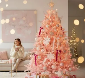 pink christmas tree