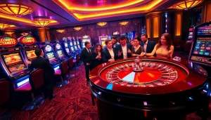 Engaged players enjoying the excitement of gambling at https://c168.it.com with roulette and cards.