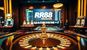 Experience thrilling gaming action at RR88 with lavish casino tables and exciting slot machines.