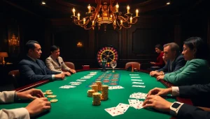 A thrilling casino moment featuring players engaged in strategic gameplay while managing their credit cu istoric negativ risks.