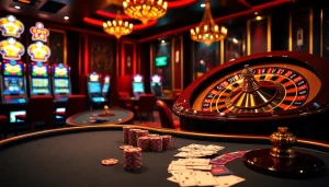 Engage in thrilling gambling action at RR88 with luxurious casino visuals and vibrant game elements.
