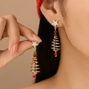 christmas earrings sterling silver 