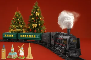 christmas train set vintage