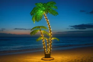 christmas palm tree with lights 