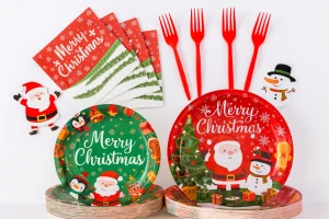 christmas plates plastic 