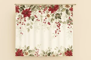 elegant christmas shower curtain
