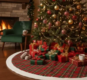 christmas tree skirt red
