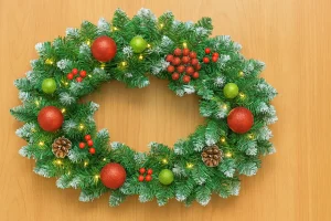 christmas wreath with lights 