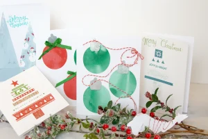 Christmas cards with festive designs