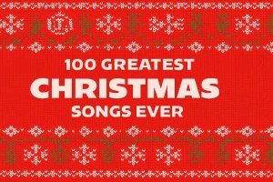 100 greatest Christmas songs festive design
