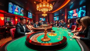 Engaged players enjoying high-stakes gaming at RIKVIP's luxury casino scene.
