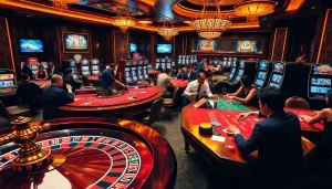 Enjoying a thrilling game at an opulent casino while exploring https://hello88k.blog betting strategies.