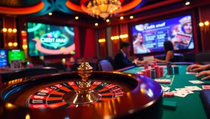 Players enjoying the thrill of winning at a casino table with credit fara anaf options showcased.