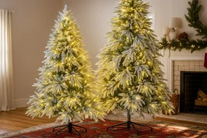 flocked skinny christmas tree 