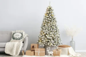 flocked christmas tree