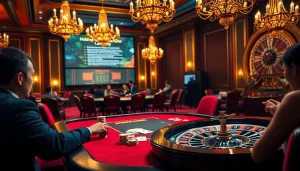 Players strategizing at a luxurious poker table, reflecting hidden wiki gambling insights.