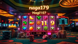 Playing the naga169 slot on a luxurious casino machine with vibrant colors and exciting graphics.