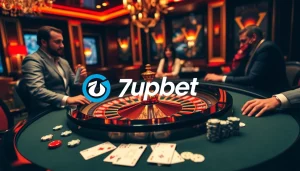 Experience the excitement of gambling with 7upbet at a luxurious casino table.