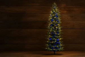 small christmas tree with lights 