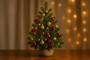 tabletop christmas tree with lights
