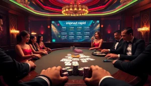 Action-packed poker scene showcasing 'imprumut rapid' with luxurious casino elements.