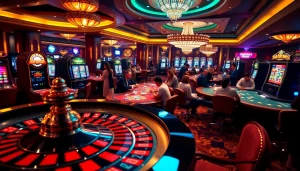 The roulette wheel and slot machines symbolize the vibrant atmosphere of https://rr88c.mobi/ casino games.