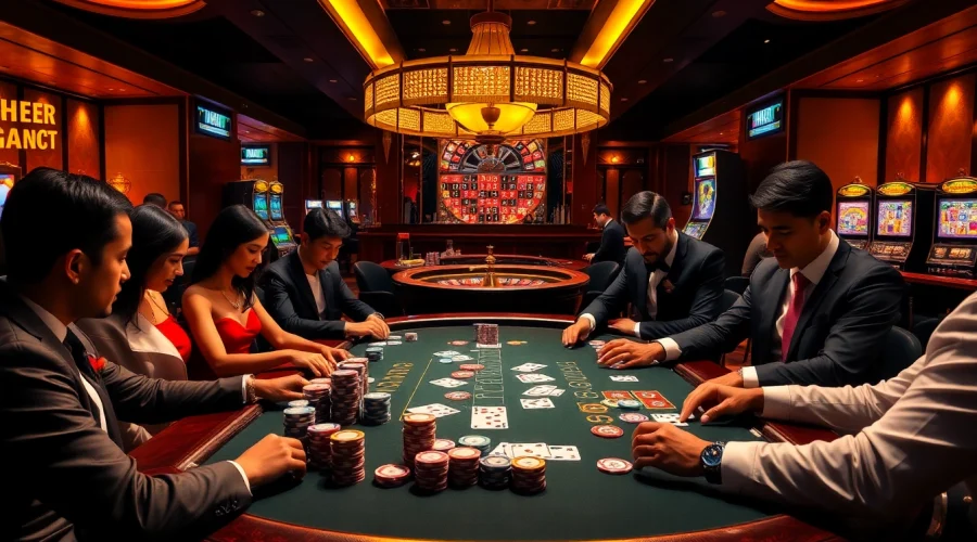 Experience excitement at the NH88.net poker table with intense gameplay and colorful poker chips.