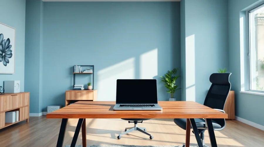 モダンな自宅オフィス環境で強調される Lenovo クーポンプロモーション。