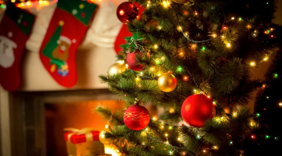 Aesthetic Christmas photo set with cozy holiday décor