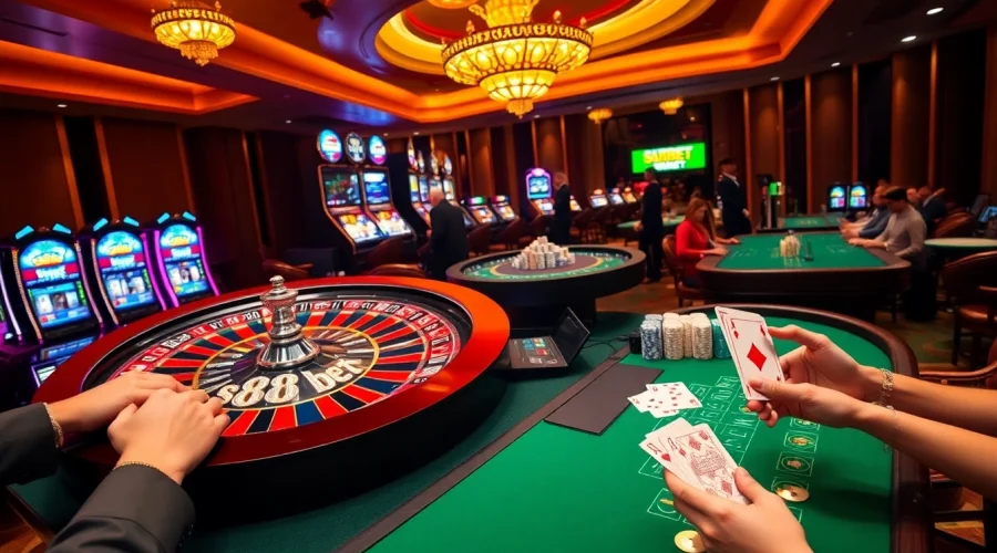 Experience high-stakes gaming at s88bet with vibrant casino visuals and thrilling atmosphere.